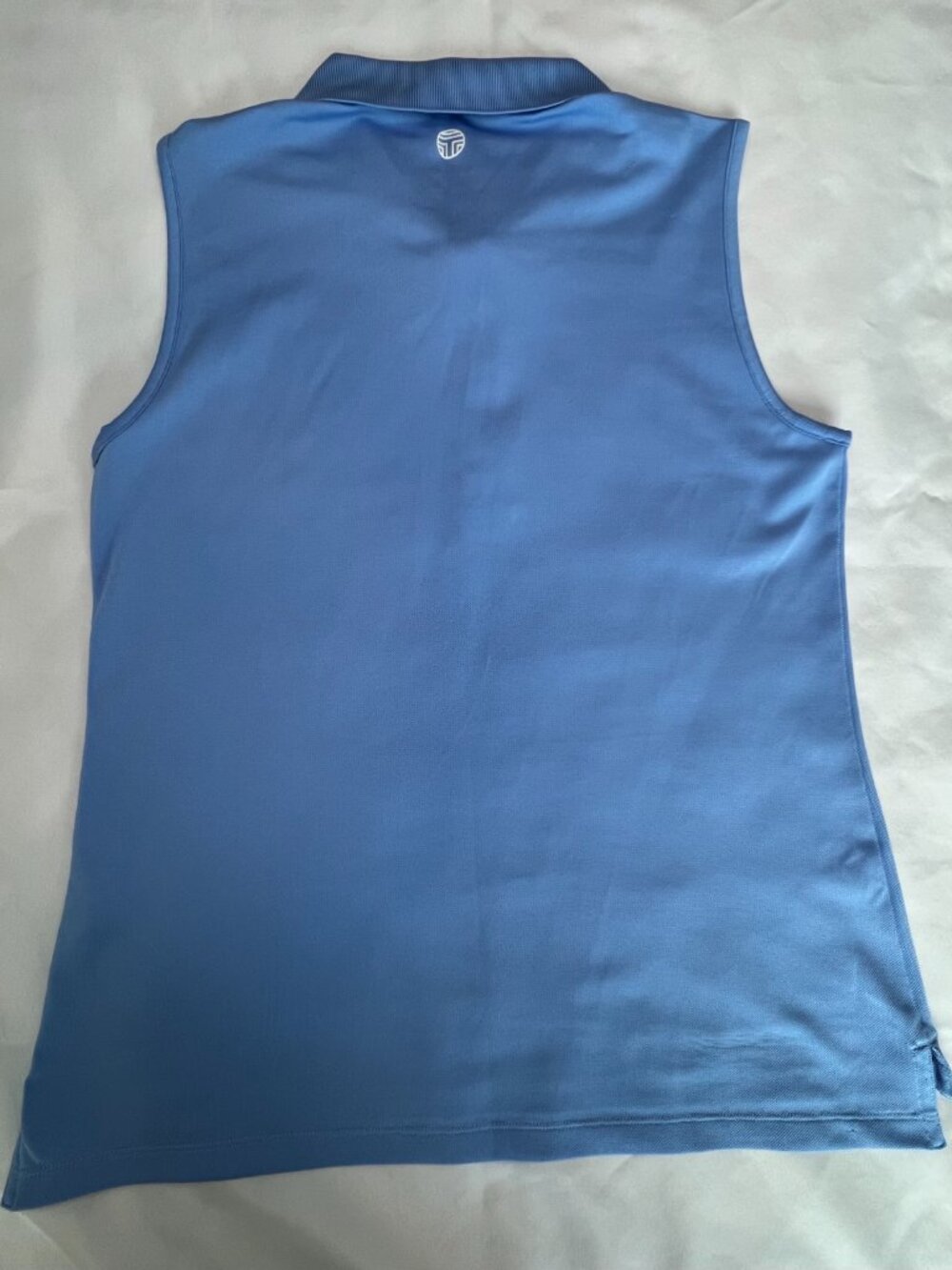 Tory Sport Blue Performance Sleeveless Collared Polo Size Large Nautical Preppy - Picture 7 of 15